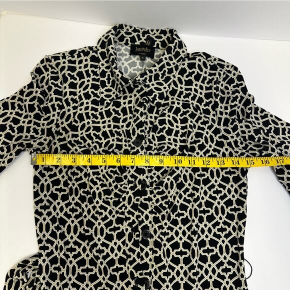 Laundry by Shelli Segal Black and White Geometric Patterned Dress - Size 4 - Picture 3 of 13